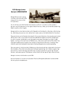 A preview of a PDF biography for Denson, George James